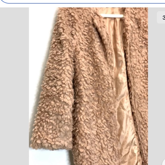 Foreign Exchange Peach|Salmon Teddy Bear cardigan Sweater Small - Picture 3 of 4